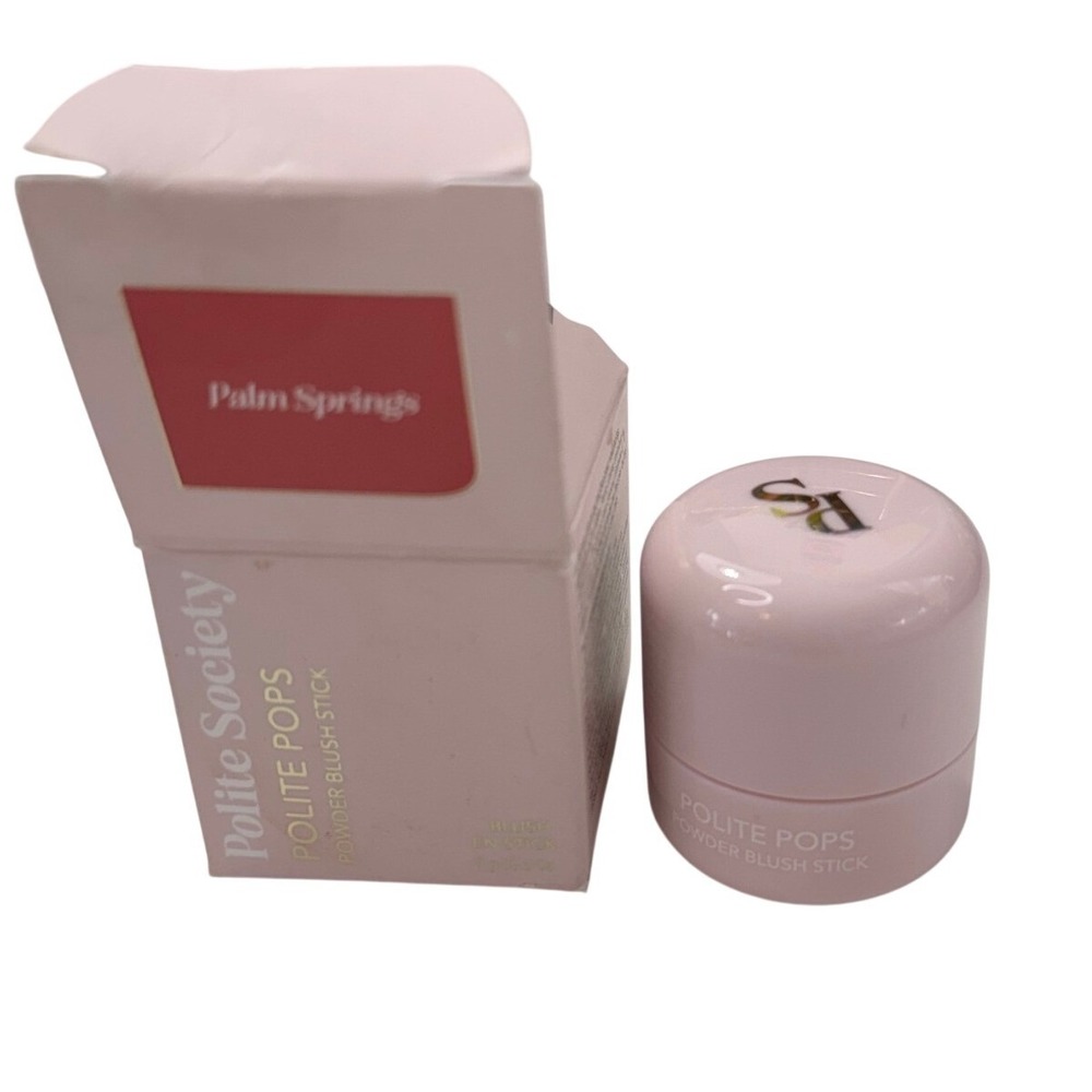 Polite Society Polite Pops Powder Blush Stick Palm Springs Coral Pink Matte NIB